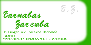 barnabas zaremba business card